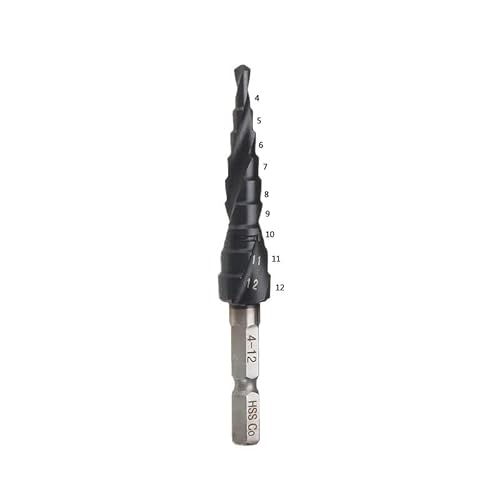 Bohrersatz, 1 Stück M35 Kobaltbeschichteter Stufenbohrer mit 1/4 Zoll Sechskantschaft, Schnellstahl, Metallbohrlochöffner für Edelstahl(412mm) von ZOOPH