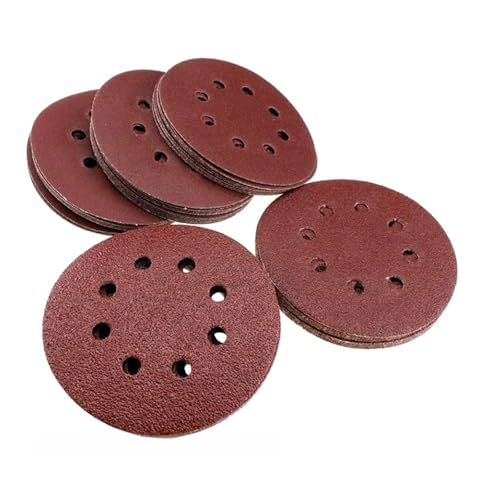 Schleifpapier, 10 Stück/Set, 125 mm, 5 Zoll/5 Zoll Schleifscheiben, 8 Löcher, Schleifpapier-Pads-Set, Klett-Schleifpapier for Polierwerkzeuge(Grit 60) von ZOOPH