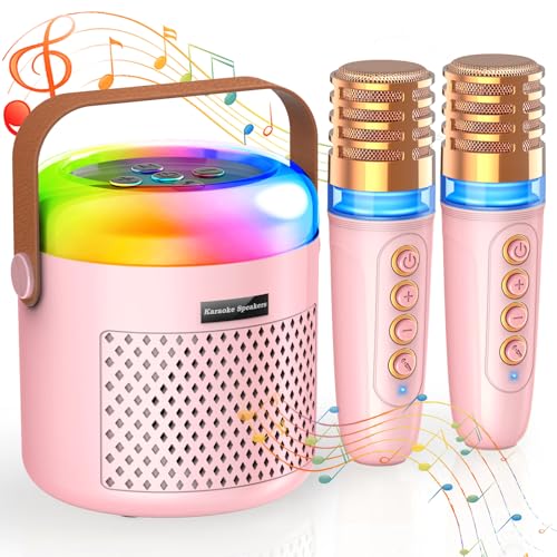 Mini Karaoke Maschine Kinder, Tragbares Karaoke mit 2 Mikrofonen, Spielzeug für Mädchen Jungen 3-12 Jahre Mini Karaoke Maschine Kinder, Tragbares Karaoke mit 2 Mikrofonen, Spielzeug für Mädchen Jungen 3-12 Jahre von ZOOYAUE