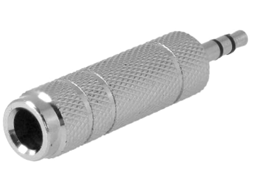 Adapter Klinke 3,5 auf 6,35 mm, Klinke 3,5 mm männlich auf Klinke 6,35 mm weiblich, Farbe Silber von ZOREI