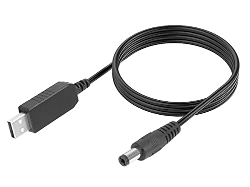 Spannungskonverter-Kabel, USB 5 V auf Klinke DC 5,5 x 2,1 mm 12 V, Länge 1 Meter, Step Up von 5 V bis 12 V von ZOREI