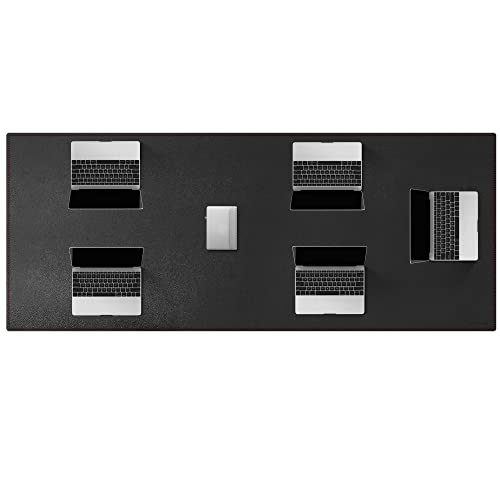 ZORESYN Konferenztischunterlage 180X80cm, groß Tischset, PU Leder Wasserdicht rutschfest Schreibtischunterlage, Schreibtischmatte, Schreibtischschutz,Mauspad, für Hause/Büro(Schwarz) von ZORESYN