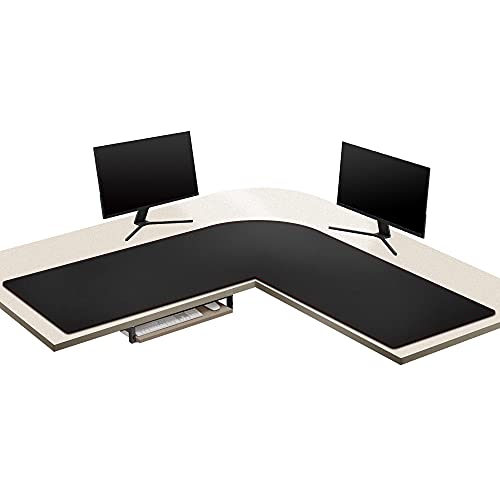 ZORESYN L-förmiger Schreibmatte, Eckschreibtisch PU Leder Office Mauspad, Workstation Gaming-Mauspad, 140 cm (L) x 137 cm (L) x 40 cm (B), Dick - 0.2CM (Schwarz) von ZORESYN