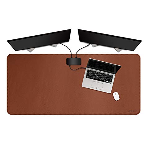 ZORESYN Schreibtischunterlage aus PU-Leder [Braun] - XXL Tischschoner (120x60cm) wasserdichte Schreibtischmatte mit Anti-Rutsch Unterseite - Büro Matte, Schreibunterlage, Mauspad für Homeoffice von ZORESYN