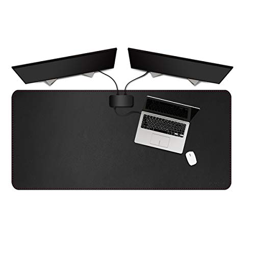 ZORESYN Schreibtischunterlage aus PU-Leder [Schwarz] - XXL Tischschoner (120x60cm) wasserdichte Schreibtischmatte mit Anti-Rutsch Unterseite - Büro Matte, Schreibunterlage, Mauspad für Homeoffice von ZORESYN