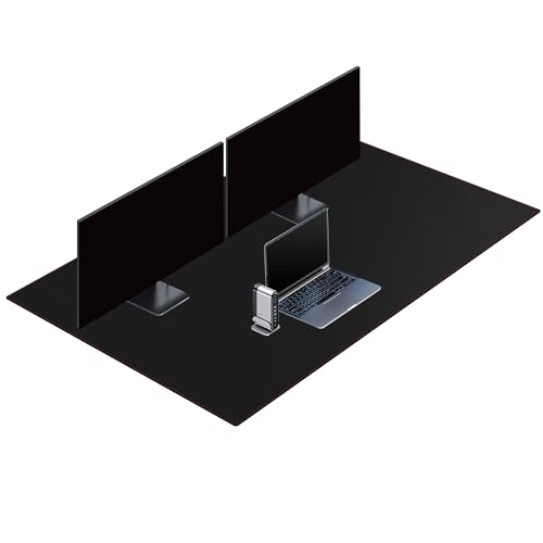 ZORESYN 150x90cm Übergröße Schreibtischunterlage, PU Leder Mauspad - Tischschoner - Schreibmatte - Gaming Mauspad, Schreibtischunterlage,ideal für Büro und Zuhause (Schwarz) von ZORESYN