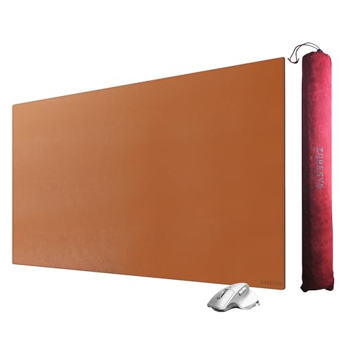 ZORESYN Schreibtischunterlage 100x60cm Braun – XXL PU-Leder Matte wasserdicht & rutschfest für Büro, Homeoffice, Gaming von ZORESYN