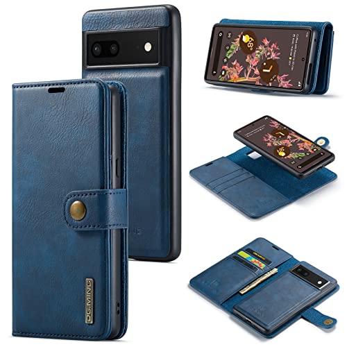 DG.MING Schutzhülle für Google Pixel 7, echtes Leder, abnehmbare 2-in-1 geteilte Lederhülle, magnetische Tasche, blau DG.MING Schutzhülle für Google Pixel 7, echtes Leder, abnehmbare 2-in-1 geteilte Lederhülle, magnetische Tasche, blau von ZORSOME