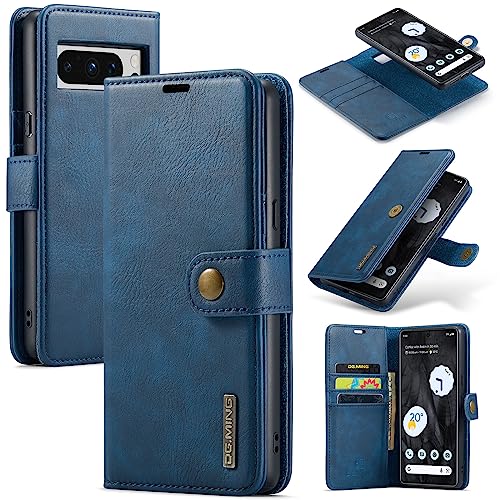 DG.MING Schutzhülle für Google Pixel 8 Pro, echtes Leder, abnehmbare 2-in-1-Handyhülle, magnetische Hülle, Blau DG.MING Schutzhülle für Google Pixel 8 Pro, echtes Leder, abnehmbare 2-in-1-Handyhülle, magnetische Hülle, Blau von ZORSOME