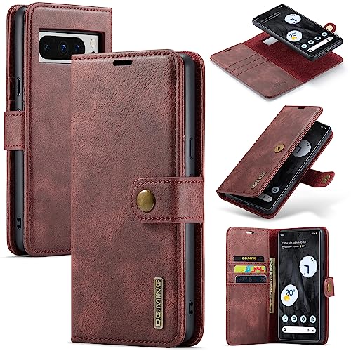 DG.MING Schutzhülle für Google Pixel 8 Pro, echtes Leder, abnehmbare 2-in-1-Handyhülle, magnetische Hülle, Rot DG.MING Schutzhülle für Google Pixel 8 Pro, echtes Leder, abnehmbare 2-in-1-Handyhülle, magnetische Hülle, Rot von ZORSOME