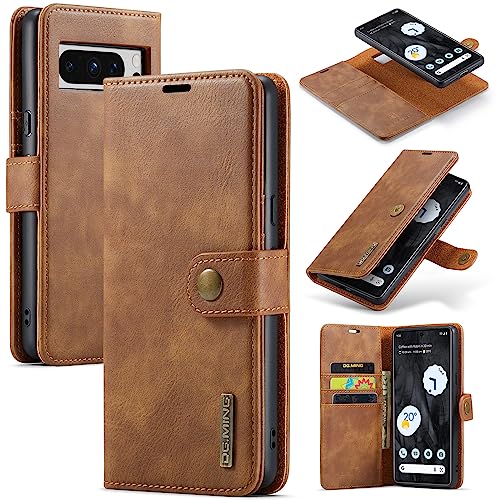 DG.MING Schutzhülle für Google Pixel 8 Pro, echtes Leder, abnehmbare 2-in-1-Handyhülle, magnetische Tasche, Braun DG.MING Schutzhülle für Google Pixel 8 Pro, echtes Leder, abnehmbare 2-in-1-Handyhülle, magnetische Tasche, Braun von ZORSOME