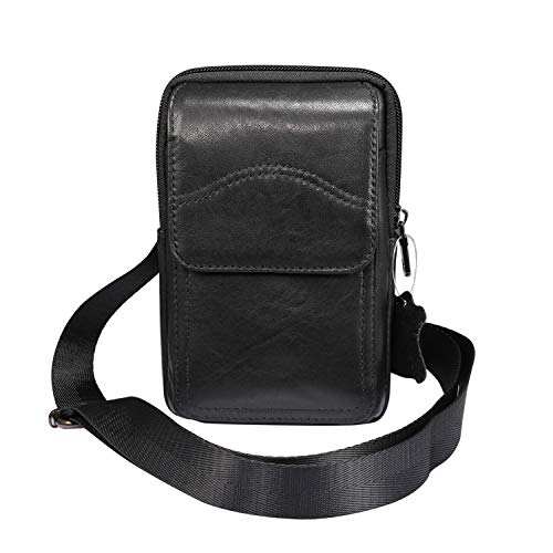 Für iPhone 12 Pro Max Echtleder Handy Holster mit Gürtelschlaufe, Reise-Crossbody-Tasche mit Schultergurt Herren Geldbörse für Galaxy S20 FE,Note20 Ultra,S21+,S21 Ultra von ZORSOME