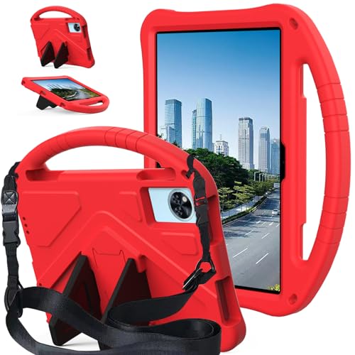 Kompatibel mit Doogee U11 2025 Tablet-Hülle für Kinder – langlebig, leicht, EVA, stoßfest, mit Griff, Ständer (rot) von ZORSOME