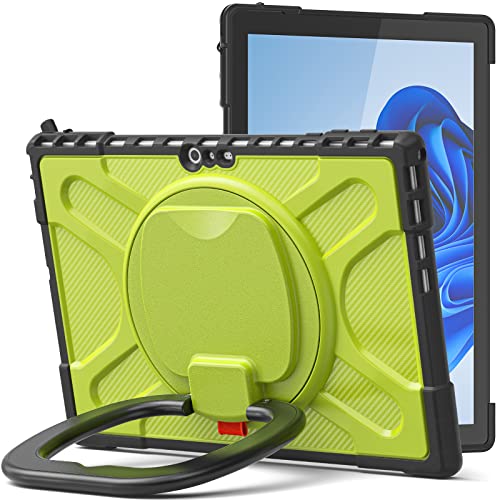 Kompatibel mit Microsoft Surface Pro 7/7+/6/5/4 Hülle, robuste, stoßfeste Ganzkörperabdeckung, mit 360° drehbarem Griff, Ständer, kompatibel mit Typ-Cover-Tastatur (grün) von ZORSOME