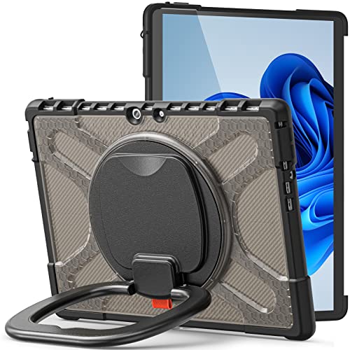 Kompatibel mit Microsoft Surface Pro 8 33 cm (13 Zoll) Hülle, robuste, stoßfeste Ganzkörperabdeckung, mit 360° drehbarem Griff, Ständer, kompatibel mit Typ-Cover-Tastatur, Braun von ZORSOME