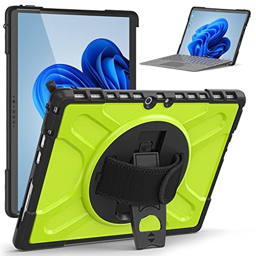 Kompatibel mit Microsoft Surface Pro 8 Hülle, strapazierfähig, stoßfest, mit 360° drehbarem Ständer und Handschlaufe, kompatibel mit Typ-Cover-Tastatur, Grün Kompatibel mit Microsoft Surface Pro 8 Hülle, strapazierfähig, stoßfest, mit 360° drehbarem Ständer und Handschlaufe, kompatibel mit Typ-Cover-Tastatur, Grün von ZORSOME