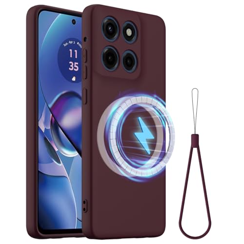 Schutzhülle für Motorola Moto Edge 60 Stylus 5G, einfache Hülle, unterstützt Magnetring, dünn, Flüssigsilikon, weiches Gummi-Gel, TPU, vollständiger Kameraschutz, Rot von ZORSOME