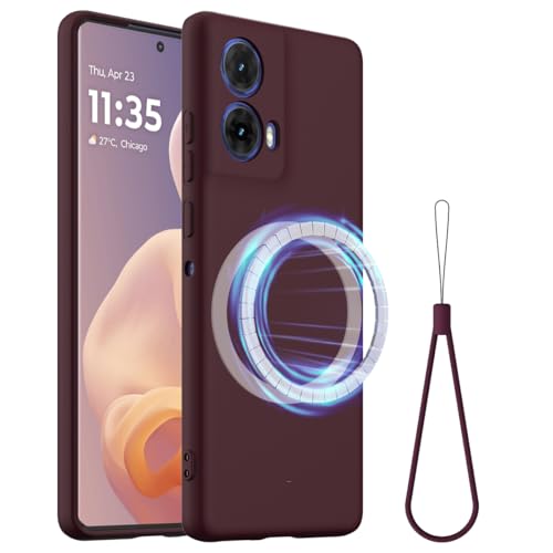 Schutzhülle für Motorola Moto G24 Power 4G, einfache Farbe, unterstützt Magnetring, dünn, Flüssigsilikon, weiches Gummi-Gel, TPU, vollständiger Kameraschutz, Rot von ZORSOME