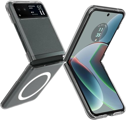 Schutzhülle für Motorola Moto Razr 40, kompatibel mit MagSafe, transparent, ultradünn, hart, Polycarbonat, stoßfest, vollständige Abdeckung, transparente Schutzhülle für Motorola Moto Razr 40 von ZORSOME