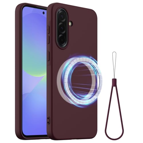 Schutzhülle für Samsung Galaxy A36/A56, einfache Farbe, unterstützt Magnetring, dünn, Flüssigsilikon, weiches Gummi-Gel, TPU, vollständiger Kameraschutz, Rot von ZORSOME