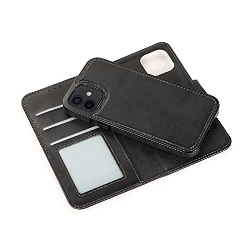 Schutzhülle für iPhone 12 Mini, magnetisch, abnehmbar, PU-Leder, Klappetui, Kartenschlitz, Handgelenkschlaufe, Schwarz Schutzhülle für iPhone 12 Mini, magnetisch, abnehmbar, PU-Leder, Klappetui, Kartenschlitz, Handgelenkschlaufe, Schwarz von ZORSOME
