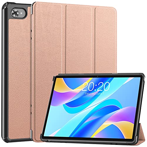 Smart-Tablet-Schutzhülle für Teclast M40 Plus/P40HD/P30S, dreifach faltbare Smart-Tablet-Hülle, stoßfeste Stand-Schutzhülle mit automatischer Wake/Sleep-Funktion, Roségold von ZORSOME