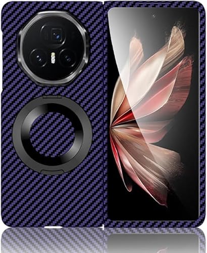 ZORSOME Kompatibel mit Honor Magic V3 Kohlefaser-Schutzhülle mit Ständer, leicht, magnetisch, ultradünn, Polycarbonat-Schutzhülle mit Standfunktion, Violett von ZORSOME