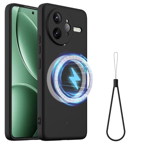 ZORSOME Kompatibel mit Xiaomi Poco F7 Ultra Pure Color Einfache Hülle, unterstützt Magnetring, dünn, dünn, Flüssigsilikon, weiches Gummi-Gel, TPU, vollständiger Kameraschutz, Schwarz von ZORSOME
