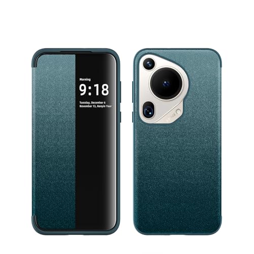 ZORSOME Schutzhülle für Huawei Pura 70 Ultra Smart Clear View, ultradünn, Leder-Klapphülle für Huawei Pura 70 Ultra, Grün von ZORSOME
