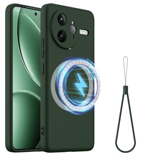 ZORSOME Schutzhülle für Redmi K80 Pro, einfache Farbe, unterstützt Magnetring, dünn, dünn, Flüssigsilikon, weiches Gummi-Gel, TPU, vollständiger Kameraschutz, Grün von ZORSOME