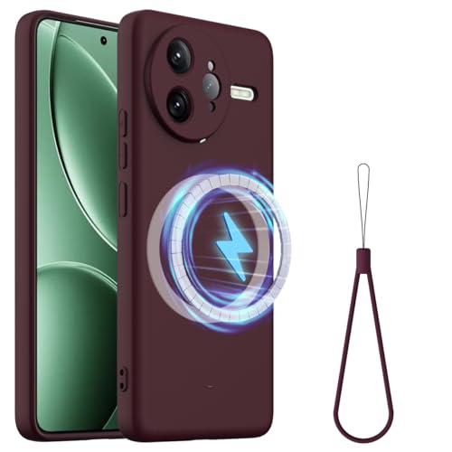 ZORSOME Schutzhülle für Redmi K80 Pro, einfache Farbe, unterstützt Magnetring, dünn, dünn, Flüssigsilikon, weiches Gummi-Gel, TPU, vollständiger Kameraschutz, Rot von ZORSOME