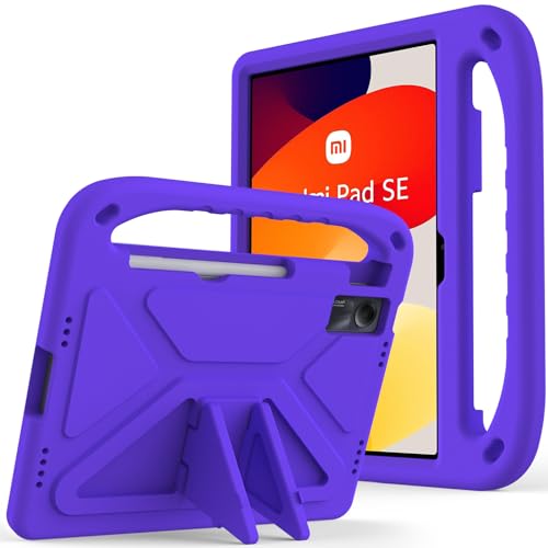 ZORSOME Schutzhülle für Xiaomi Redmi Pad SE 27,9 cm (11 Zoll), leicht, EVA, kinderfreundlich, stoßfest, mit Griff und Ständer, robuste Tablet-Hülle (Lila) von ZORSOME