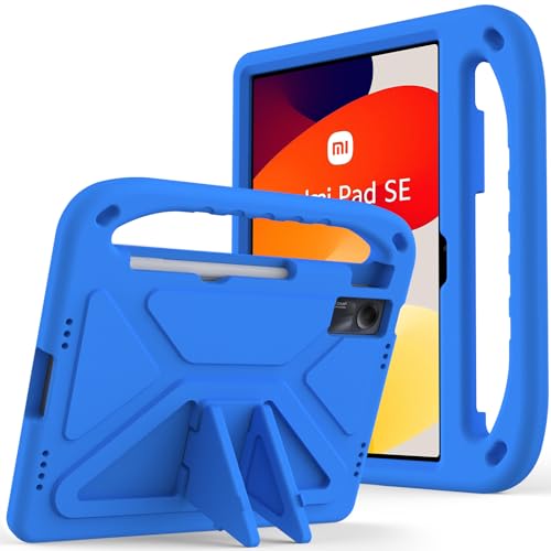 ZORSOME Schutzhülle für Xiaomi Redmi Pad SE 27,9 cm (11 Zoll), leicht, EVA, kinderfreundlich, stoßfest, mit Griff und Ständer, robuste Tablet-Hülle (blau) von ZORSOME