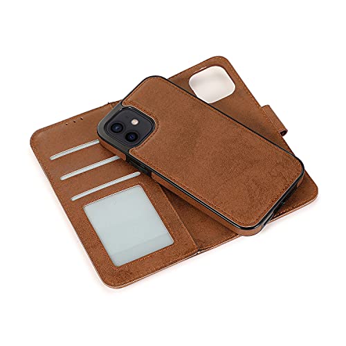 ZORSOME Schutzhülle für iPhone 12 Mini, magnetisch, abnehmbar, PU-Leder, Klappetui, Kartenschlitz, Handgelenkschlaufe, Braun ZORSOME Schutzhülle für iPhone 12 Mini, magnetisch, abnehmbar, PU-Leder, Klappetui, Kartenschlitz, Handgelenkschlaufe, Braun von ZORSOME