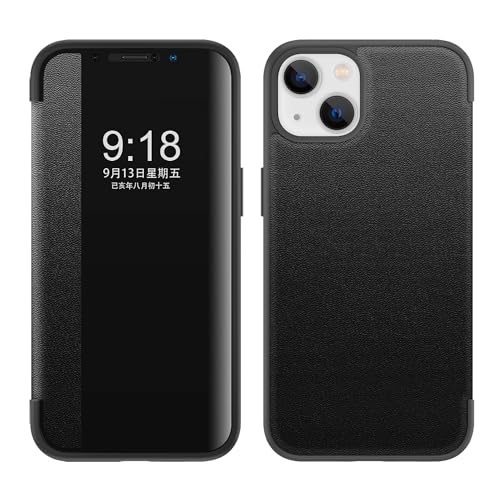 ZORSOME Schutzhülle für iPhone 15, Smart Clear View, ultradünn, Leder, Flip Schutzhülle für iPhone 15, Schwarz ZORSOME Schutzhülle für iPhone 15, Smart Clear View, ultradünn, Leder, Flip Schutzhülle für iPhone 15, Schwarz von ZORSOME
