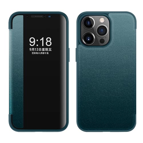 ZORSOME Schutzhülle für iPhone 15 Pro, Smart Clear View, ultradünn, Leder, Flip Schutzhülle für iPhone 15 Pro, Grün ZORSOME Schutzhülle für iPhone 15 Pro, Smart Clear View, ultradünn, Leder, Flip Schutzhülle für iPhone 15 Pro, Grün von ZORSOME
