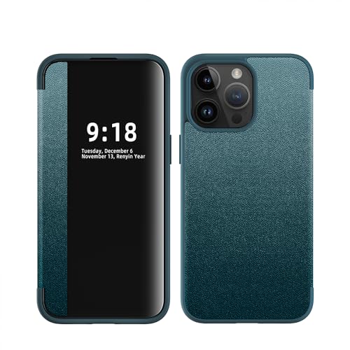 ZORSOME Schutzhülle für iPhone 15 Pro Max, Smart Clear View, ultradünn, Leder, Flip Schutzhülle für iPhone 15 Pro Max, Grün ZORSOME Schutzhülle für iPhone 15 Pro Max, Smart Clear View, ultradünn, Leder, Flip Schutzhülle für iPhone 15 Pro Max, Grün von ZORSOME