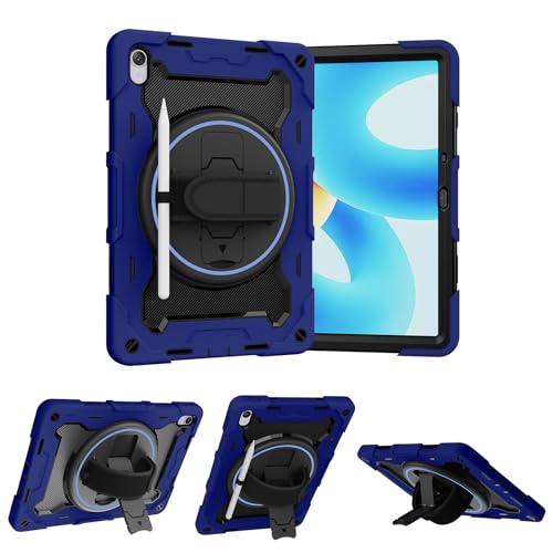ZORSOME Stoßfeste Schutzhülle für Huawei Matepad 29,2 cm (11,5 Zoll) 2023, strapazierfähig, 3-lagig, mit 360° drehbarer Griffhalterung und Schultergurt, Blau von ZORSOME
