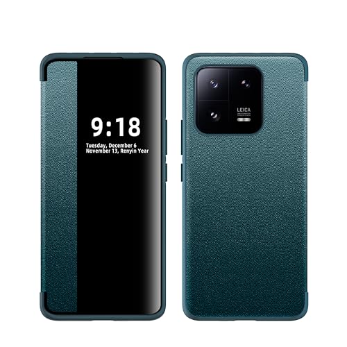 ZORSOME für Xiaomi Mi 11 Smart Clear View Cover, Ultra Slim Leder Flip Schutzhülle für Xiaomi Mi 11, Grün von ZORSOME