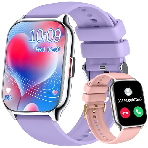 ZOSKVEE Smartwatch für Damen Herren, Fitnesstracker 2 Zoll Touch-Farbdisplay mit Telefonfunktion, Armbanduhr Blutdruckmessung Herzfrequenz Schlafmonitor SpO2, Sportuhr Schrittzähler für Android iOS von ZOSKVEE