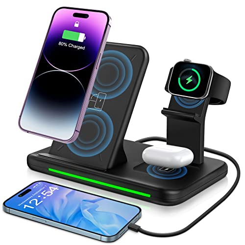 ZOVHYYA 4 in 1 kabelloses Ladegerät, 15 W, Induktion, Schnellladegerät mit 18 W, QC 3.0-Adapter, für Apple Phone 14/13/12/11/pro/Xs/XR i Watch Serie E/6w/5, Kopfhörer 3/2/1/Pro ZOVHYYA 4 in 1 kabelloses Ladegerät, 15 W, Induktion, Schnellladegerät mit 18 W, QC 3.0-Adapter, für Apple Phone 14/13/12/11/pro/Xs/XR i Watch Serie E/6w/5, Kopfhörer 3/2/1/Pro von ZOVHYYA