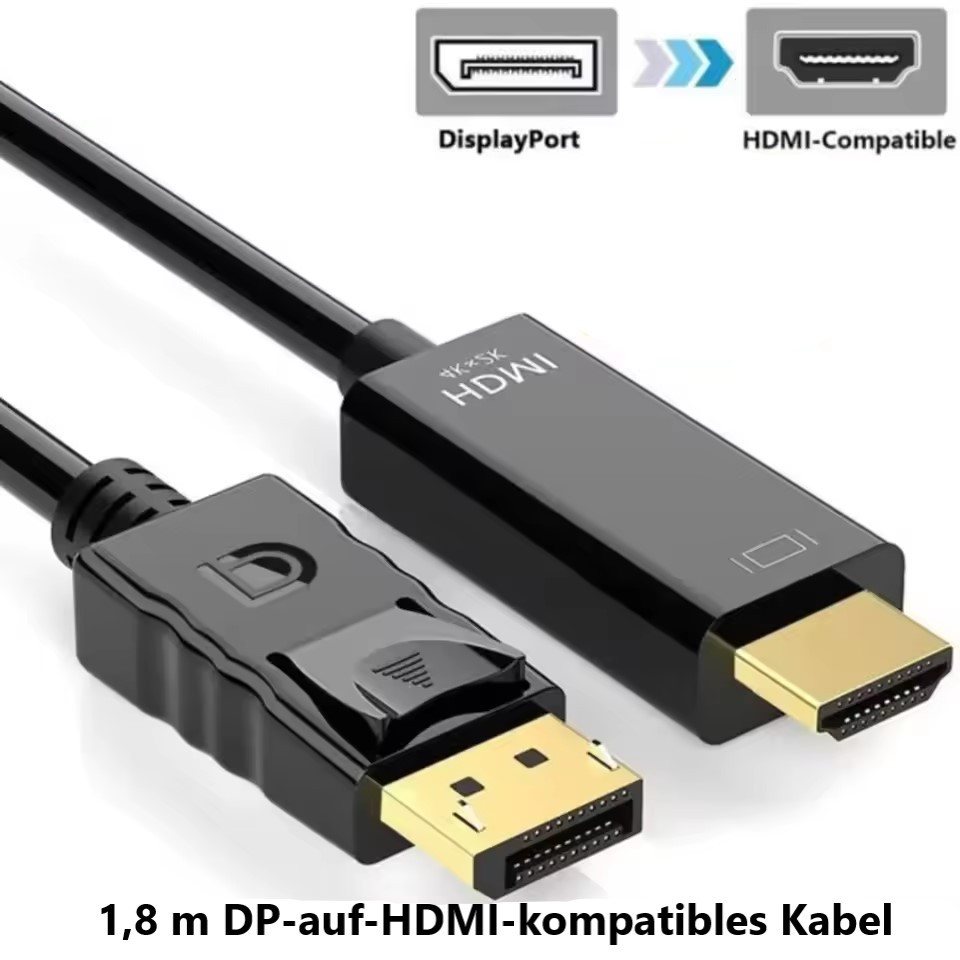 Wrischan 4K*2K DisplayPort zu HDMI Adapter1080P DP zu HDMI Konverter 1,8m Kabel Computer-Adapter, 4K*2K Videoauflösung, 1080P Full HD Unterstützung Wrischan 4K*2K DisplayPort zu HDMI Adapter1080P DP zu HDMI Konverter 1,8m Kabel Computer-Adapter, 4K*2K Videoauflösung, 1080P Full HD Unterstützung von Wrischan