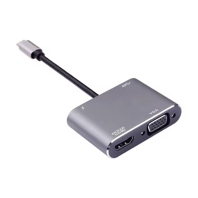 Wrischan USB-C-auf-HDMI/VGA/USB-Adapter: Vielseitiger Hub für MacBook & mehr Computer-Adapter, Vielseitige Konnektivität, Kompakt und langlebig von Wrischan