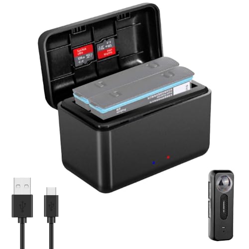 ZOYDP Akku Ladegerät für Insta360 X4, Schnelllade-Hub für Insta360 X4 Akku, Akku Ladegerät Hub mit Schnellladekabel für Insta360, Ladestation für Insta360 X4 Unterstützt 2 Akkus USB Type C ZOYDP Akku Ladegerät für Insta360 X4, Schnelllade-Hub für Insta360 X4 Akku, Akku Ladegerät Hub mit Schnellladekabel für Insta360, Ladestation für Insta360 X4 Unterstützt 2 Akkus USB Type C von ZOYDP