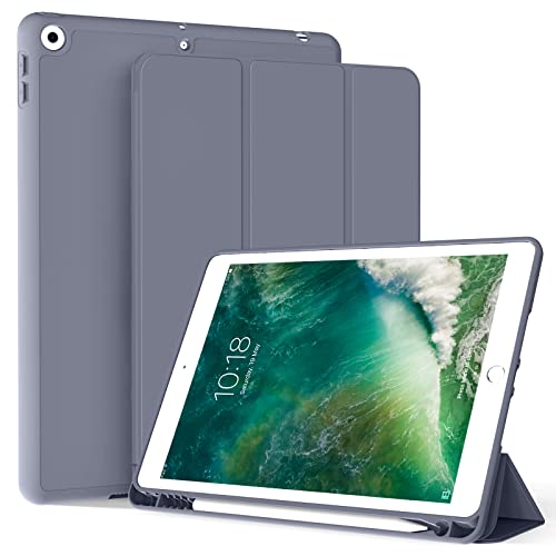 ZOYU Hülle für iPad 6. Generation/iPad 5. Generation Hülle, Hülle mit Stifthalter für iPad 6/ iPad 5 Hülle, Silikon Hülle für iPad 9,7 Zoll 2018/2017, Automatisches Einschlafen/Aufwachen, Violett von ZOYU