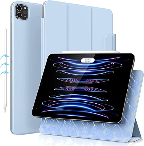 ZOYU Hülle für iPad Pro 11, Case für iPad Pro 11 2022/2021/2020, Automatischer Schlaf/Aufwachen, Magnetisch Abnehmbare Smart Folio Verstellbare rutschfeste Hülle für iPad Pro 11 Zoll, Himmelblau von ZOYU