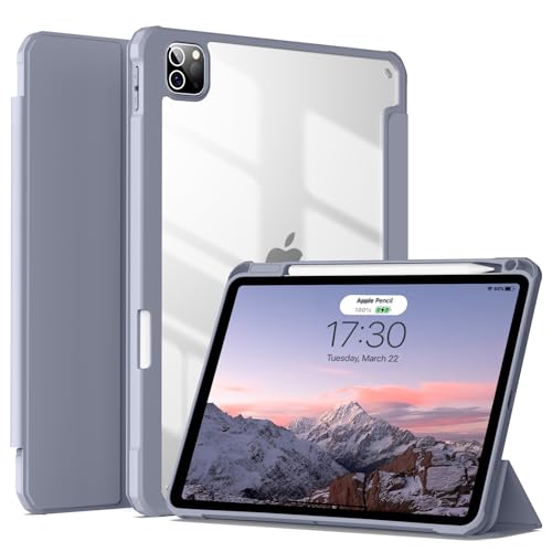 ZOYU Hülle für iPad Pro 11, Hülle für iPad Pro 11 Zoll (4./3./2. Generation), Klare Case mit Stifthalter für iPad Pro 11 2022/2021/2020, Automatisches Einschlafen/Aufwachen, Violett von ZOYU