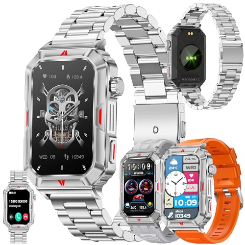 ZPIMY Smartwatch Herren mit Telefonfunktion, 1,57" AMOLED Touchscreen Uhren Fitness Tracker 123 Sportmodi Aktivitätstracker Schlafmonitor Schrittzähler IP68 Wasserdicht Armbanduhr mit Android iOS von ZPIMY