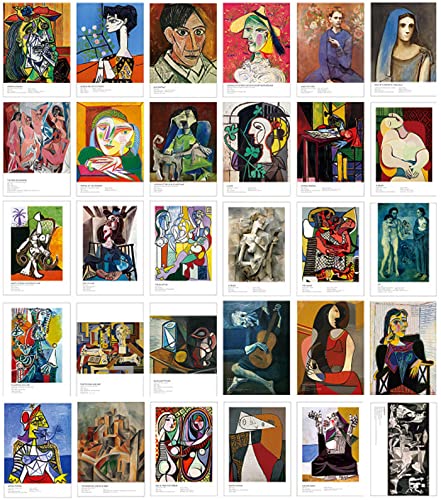ZPPLD 30 Postkarten,Kunstpostkarten,berühmte Gemäldepostkarten,Postkarten Vintage,Postkarte,Landschaftspostkarten,Postkarten für Freunde und Klassenkameraden (Picasso) von ZPPLD