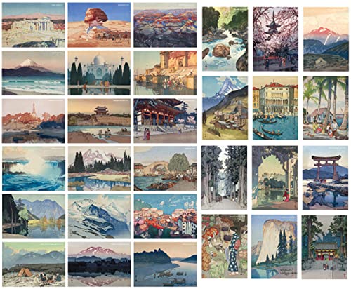 ZPPLD 30 Postkarten,Postkarten Vintage,Postkarten Set Vintage,Postkarten Vintage,Postkarten Retro,Vintage Landschaftsmalerei (Abstraktes Gemälde) von ZPPLD